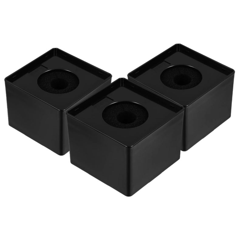 3 Pcs Square ABS Microphone Flag Stand For News Interview KTV Black - Image 2
