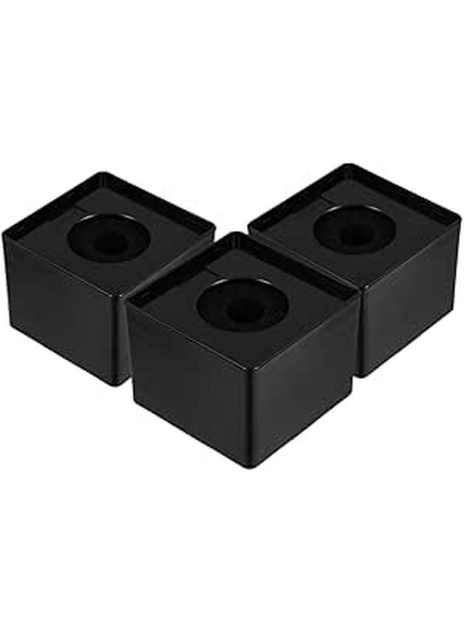 3 Pcs Square ABS Microphone Flag Stand For News Interview KTV Black - Image 1