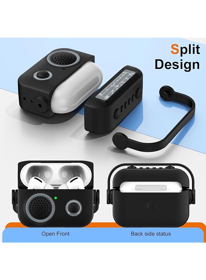 erorex Retro Radio Case Compatible With Airpods Pro 2Nd Generation Case Cover Compatible With Airpods Pro 2 Case Silicone Soft Protective Shockproof Full Protection Cover For Women Men Black - Image 4