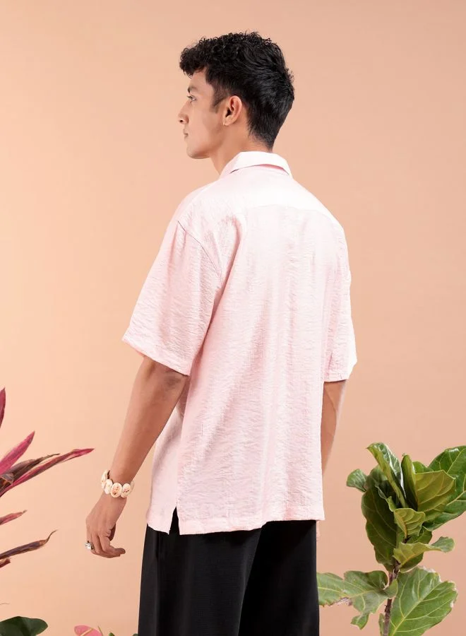 The Indian Garage Co Men Relaxed Fit Striped Half Sleeves Cuban Collar Resort Wear Shirt