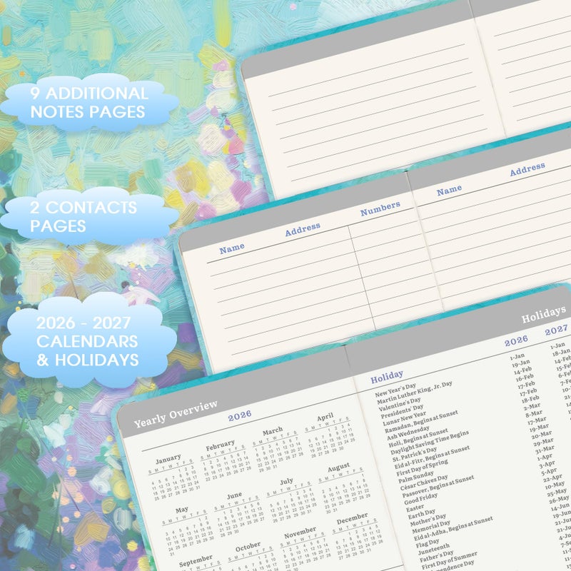 Artfan Pocket Planner 2026-2027 - Pocket Calendar 2026-2027, Jul.2026 - Jun.2027, 26-27 Pockets Planner Weekly and Monthly, 3.93''Ã—6.29''- Oil Painting - Image 5