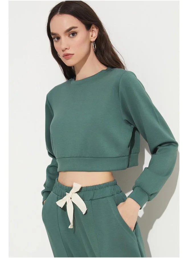 JUNE June Sweatpant & Sweatshirt Set Teal