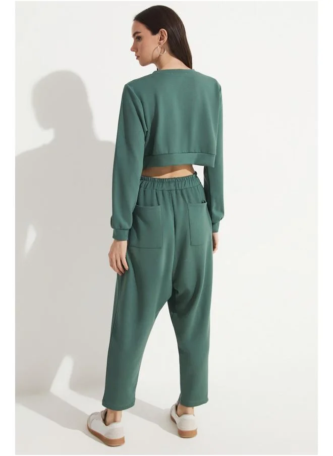 JUNE June Sweatpant & Sweatshirt Set Teal