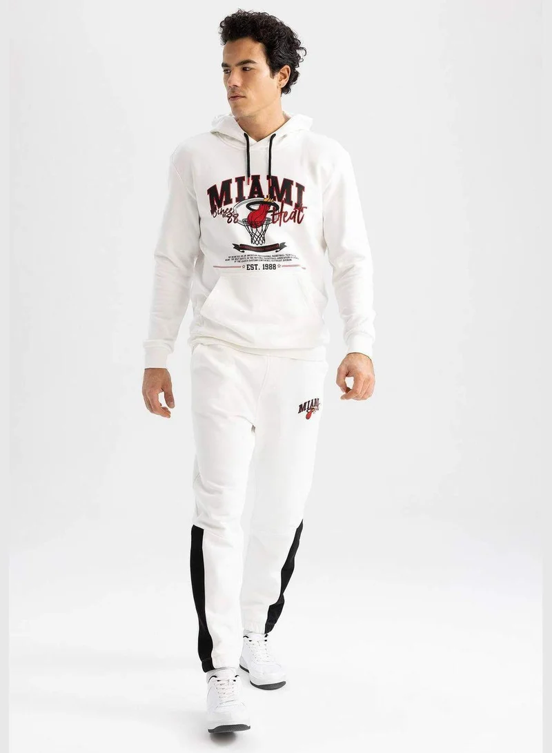 DeFacto Man NBA Miami Heat Licenced Hooded Long Sleeve Knitted Sweatshirt