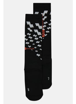 Reebok Men 1 Pair Printed Crew Socks, Black/White  - Image 1