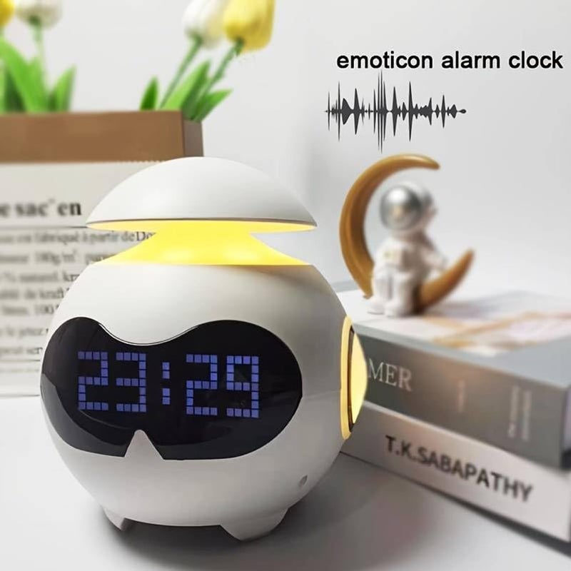 DAYANIDHI DAYANIDHI Digital Clock with Bluetooth Speaker Smart Alarm with Speaker Emoticon Design Smart Clock Led Display Alarm Clock with Lamp Compact Table Top Clock for Students use in Home  - Image 3