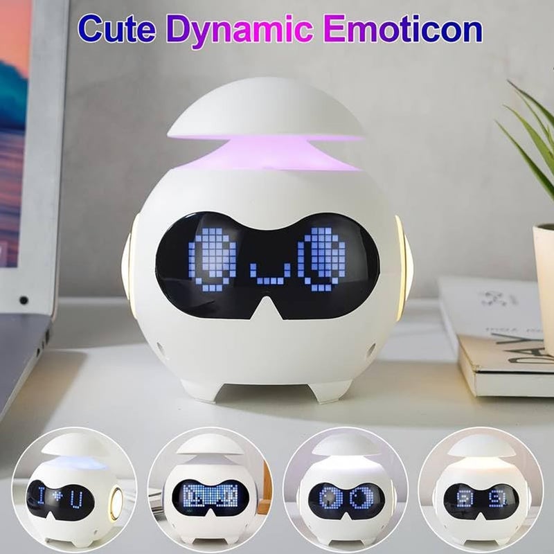 DAYANIDHI DAYANIDHI Digital Clock with Bluetooth Speaker Smart Alarm with Speaker Emoticon Design Smart Clock Led Display Alarm Clock with Lamp Compact Table Top Clock for Students use in Home  - Image 4