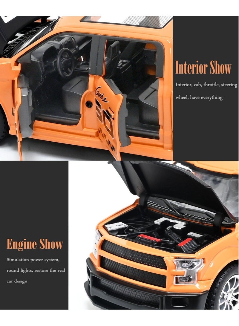 توي لاند نموذج مصغر لسباقات المضمار من سبائك معدنية بمقياس 1/22، لعبة سيارة سحب للخلف مع ضوء وصوت وأبواب وغطاء وصندوق قابل للفتح - Image 4