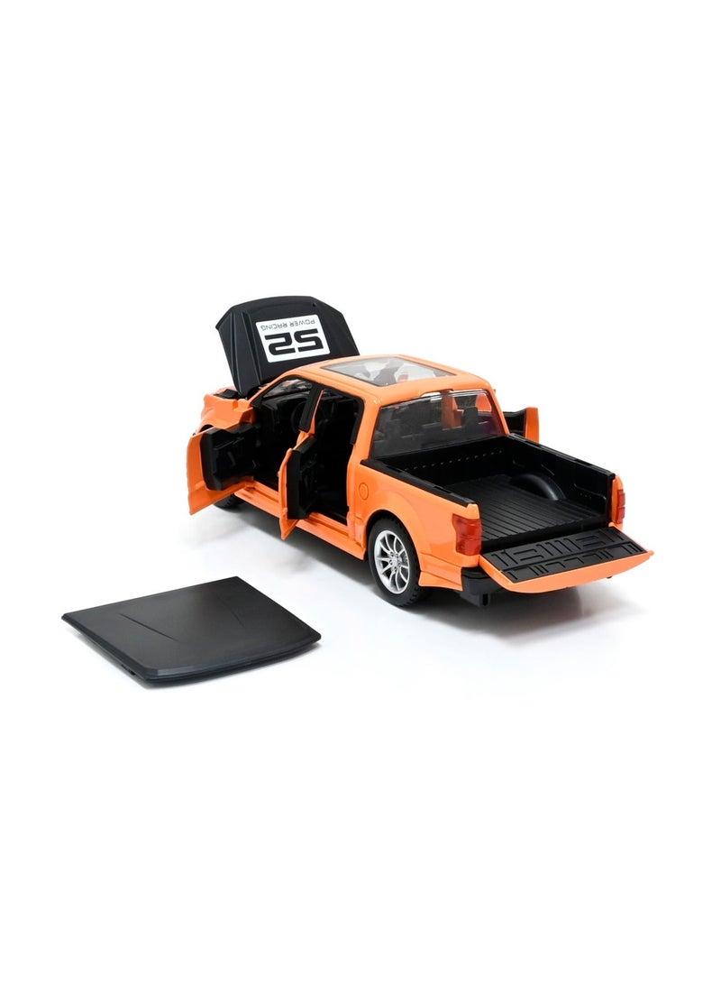 توي لاند نموذج مصغر لسباقات المضمار من سبائك معدنية بمقياس 1/22، لعبة سيارة سحب للخلف مع ضوء وصوت وأبواب وغطاء وصندوق قابل للفتح - Image 2