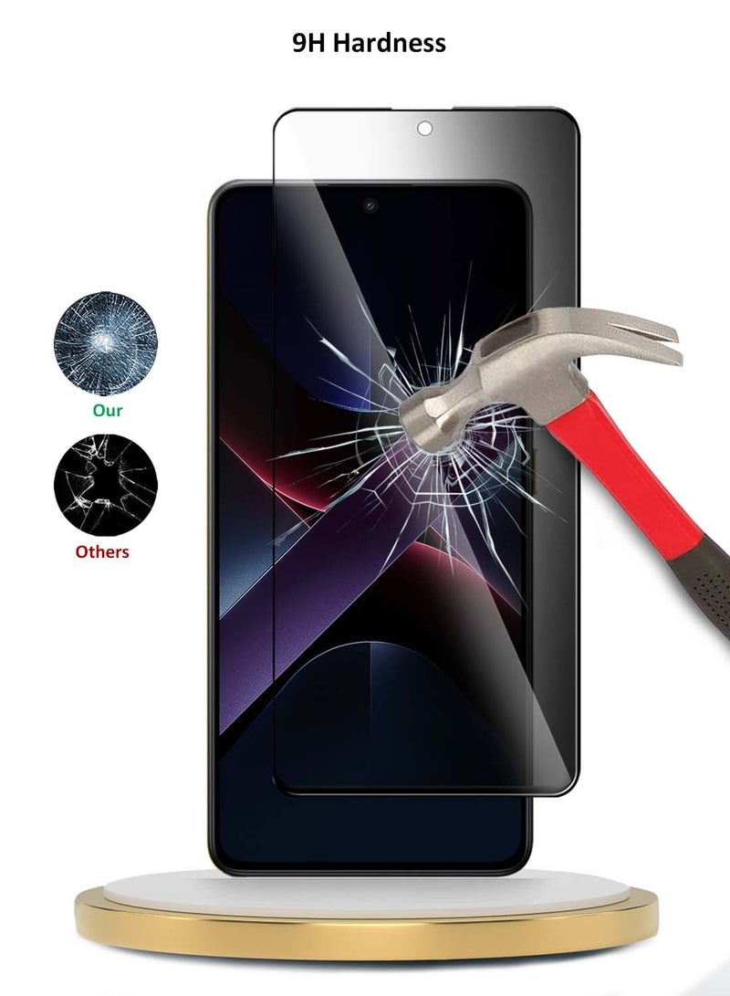 Wtech Xiaomi Poco X7 Pro 5G 2025 Premium E2E Series Privacy Full Glue Full Cover Tempered Glass Screen Protector (MSGECP) - Clear/Black - Image 3