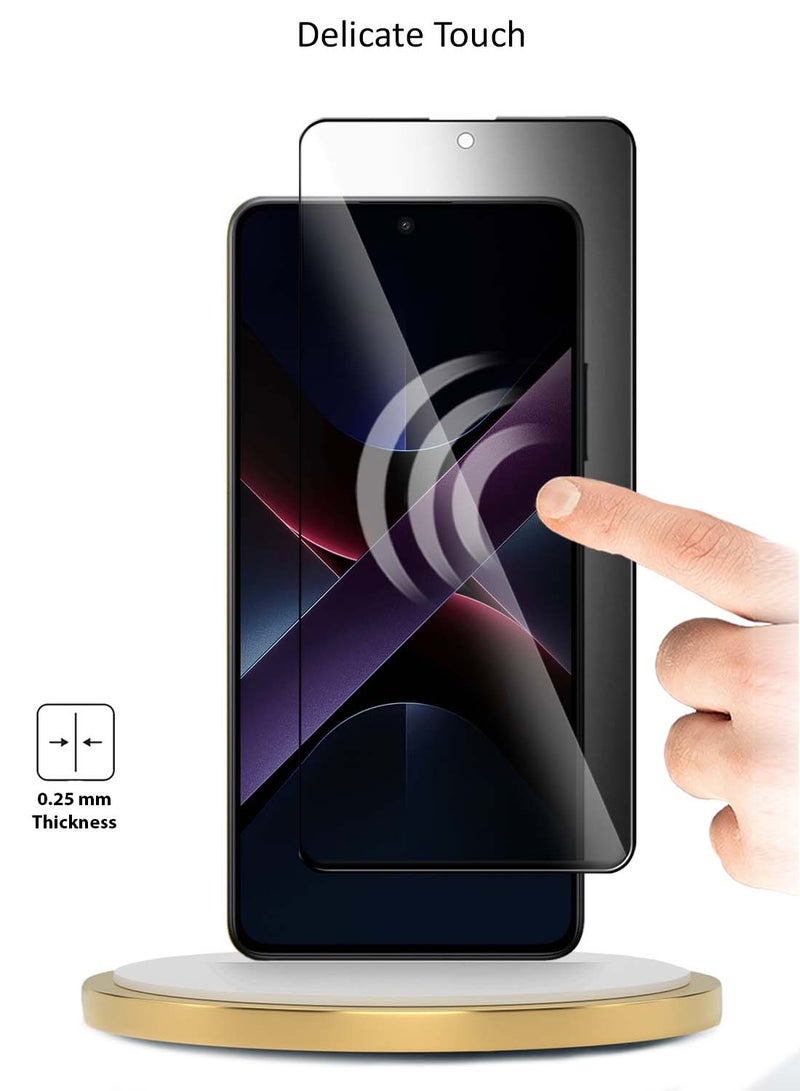 Wtech Xiaomi Poco X7 Pro 5G 2025 Premium E2E Series Privacy Full Glue Full Cover Tempered Glass Screen Protector (MSGECP) - Clear/Black - Image 4