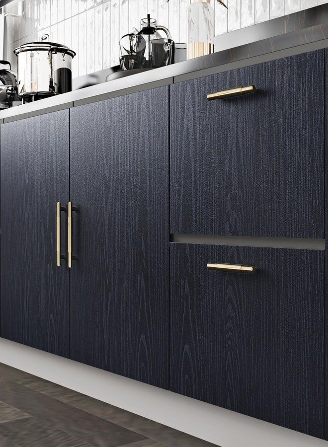 WESTICK 394" x 15.75" Wood Contact Paper Peel and Stick Countertops Wood Wallpaper Textured Navy Blue Wooden Wallpaper Self Adhesive Wood Look Contact Paper for Desk Cabinets RV Accent Wall Vinyl Roll - Image 3
