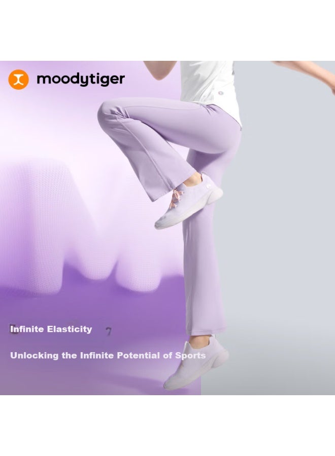 Moodytiger Girls' Flared Pants, Spring And Summer , Soft And Highly Elastic Children's Sports Tight-fitting Flared Pants | Xiao Yunduo - Image 1