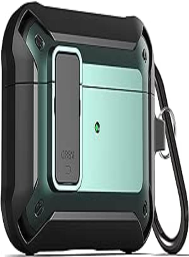 Next Next store Compatible with Apple Airpod 3rd Generation Case, Full-Body Rugged Shockproof Case Cover Compatible with Airpod 3rd Generation Case for Men by Next store (Green & Black)
