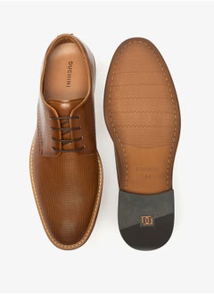 DUCHINI Men's Textured Derby Shoes with Lace-Up Closure  - Image 4