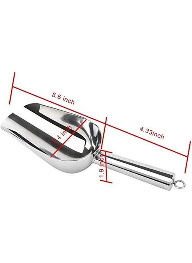 Starthi - Ice Scoop Stainless Steel Ice Scoop For Freezer Popcorn Scoop Ice Machine Maker Candy Scoop Flour Spoon Shovel Ice Cream Scoop Kitchen Scoop For Kitchen Bar Wedding Party Sliver - Image 1