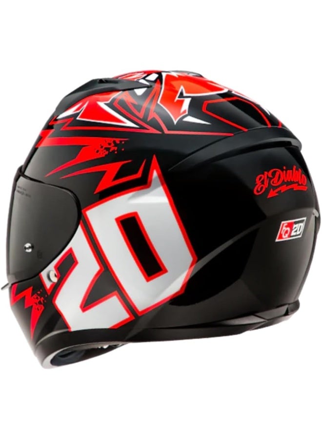 HJC Integral Motorcycle Helmet C10 Diablo Mask MC1, L - Image 2