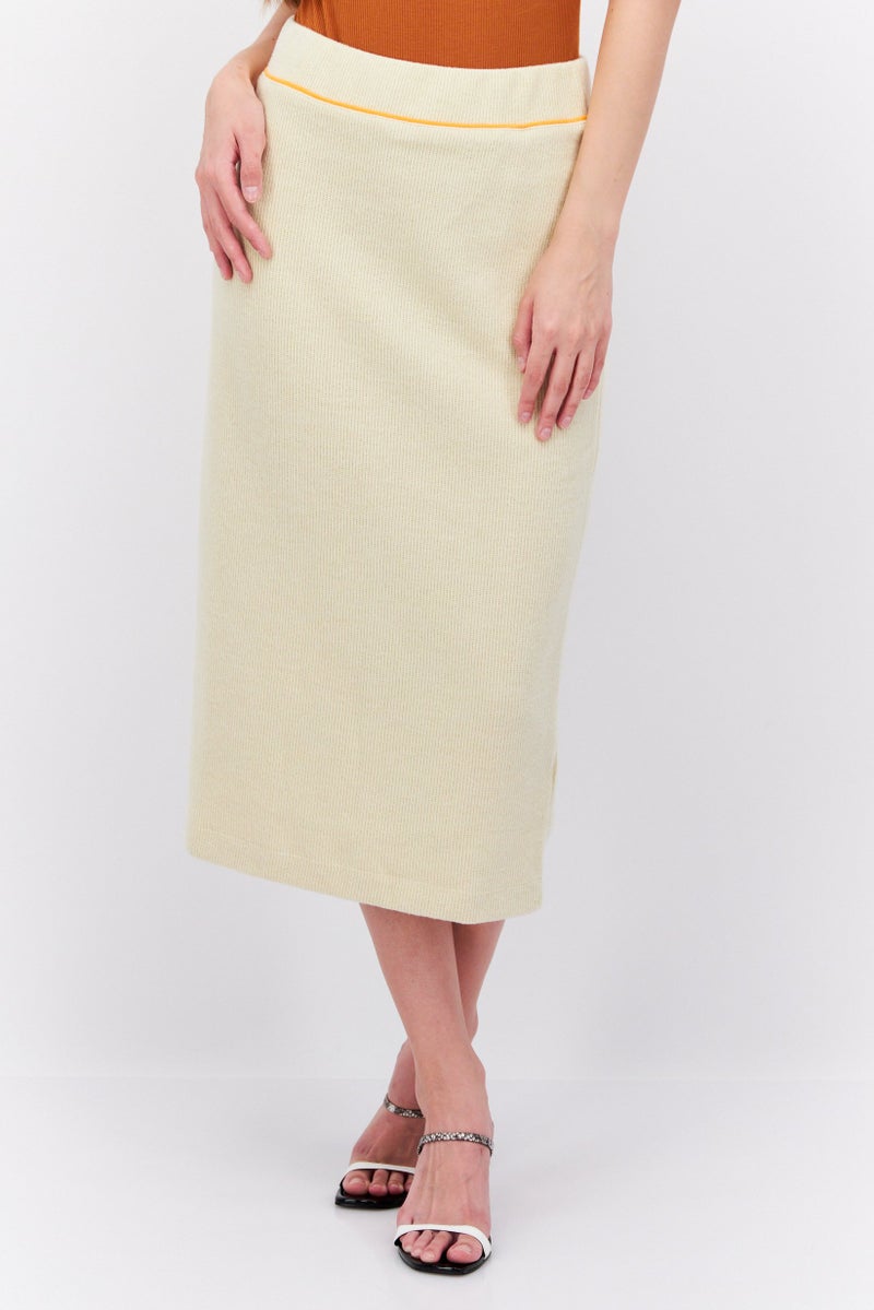 ESPRIT Women Knitted Pull On Midi Skirt, Beige - Image 1
