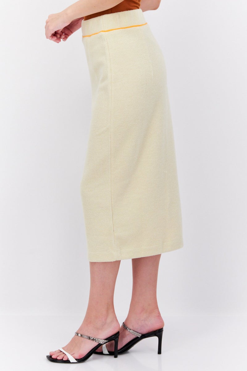 ESPRIT Women Knitted Pull On Midi Skirt, Beige - Image 2