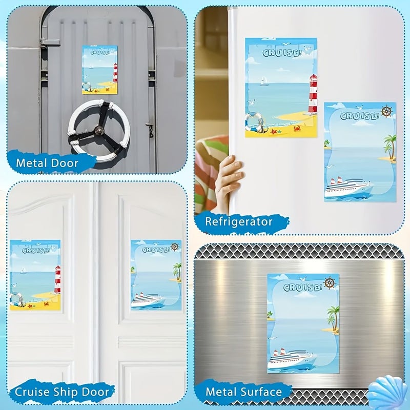 6 Piece Cruise Ship Door Magnets Set With Whiteboard And Markers Beach Party Gift - Image 5