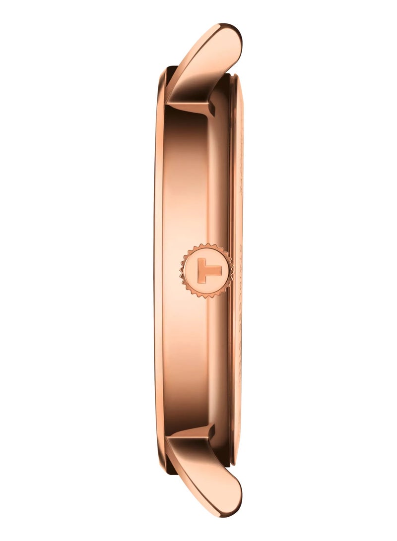TISSOT Women's Everytime Lady 316L Stainless Steel case with Rose Gold PVD Coating Quartz Watch, Beige, Leather, 16 (T1432103601100), Beige - Image 2