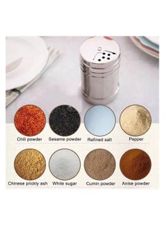 Generic Salt and Pepper Shakers Set with Adjustable Pour Holes, Stainless Steel - 2 Pieces  - Image 4