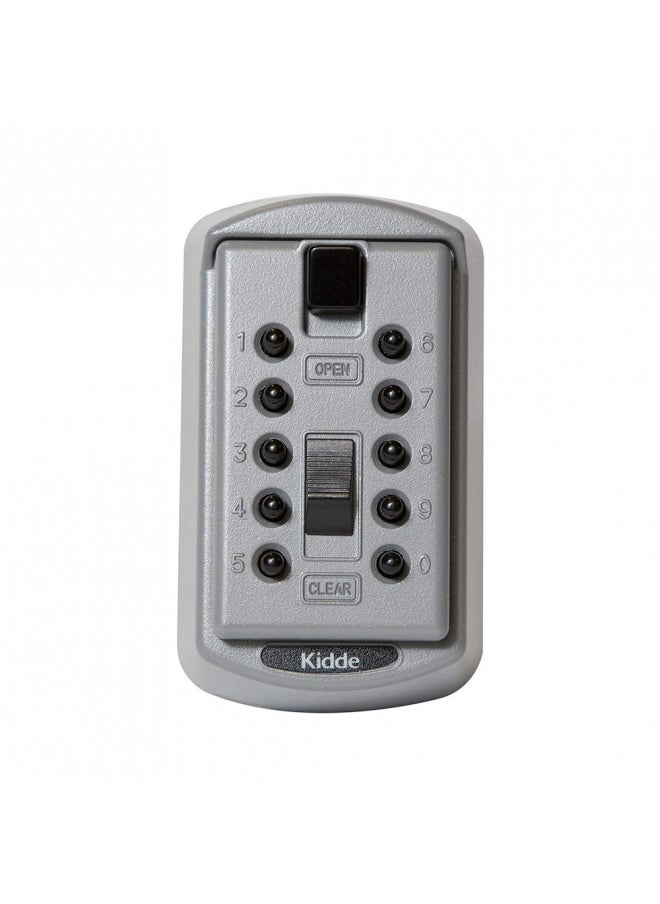 Kidde Kidde AccessPoint 001170 KeySafe Original Slimline Push Button Combination Permanent Key Lock Box, 2-Key, Titanium Gray  - Image 1