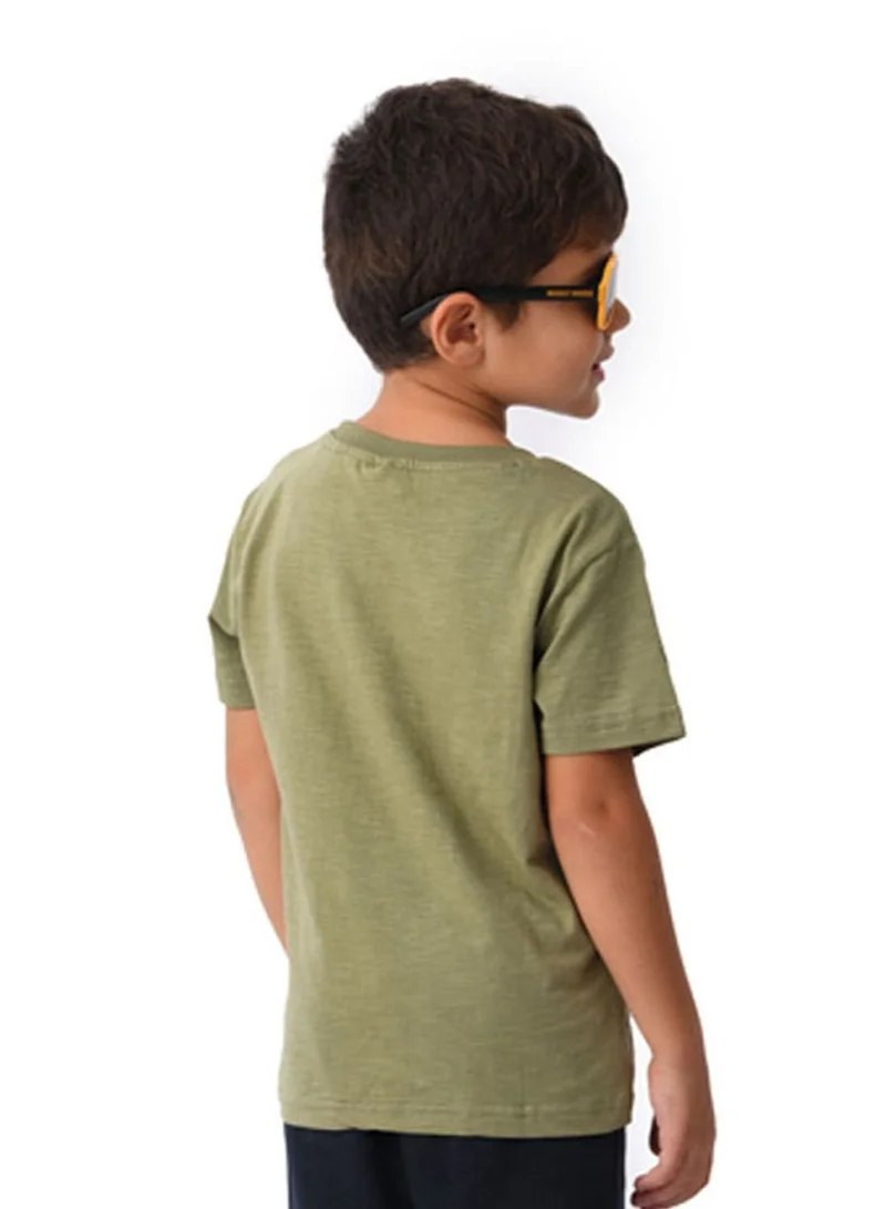URBASY Urbasy Kids boys Printed Round Neck T-shirt - Olive