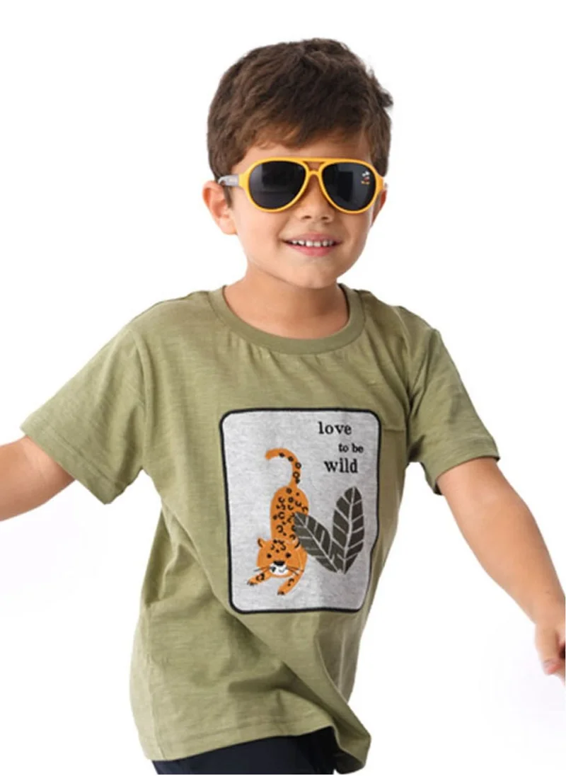 URBASY Urbasy Kids boys Printed Round Neck T-shirt - Olive