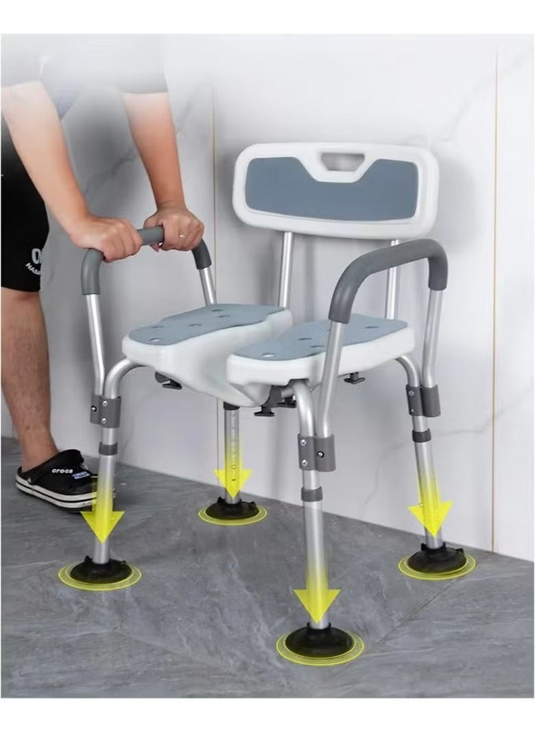 Professional Aluminum Shower Chairs For Disabled Non-Slip Bathtub Shower Chair Seat  - Image 2