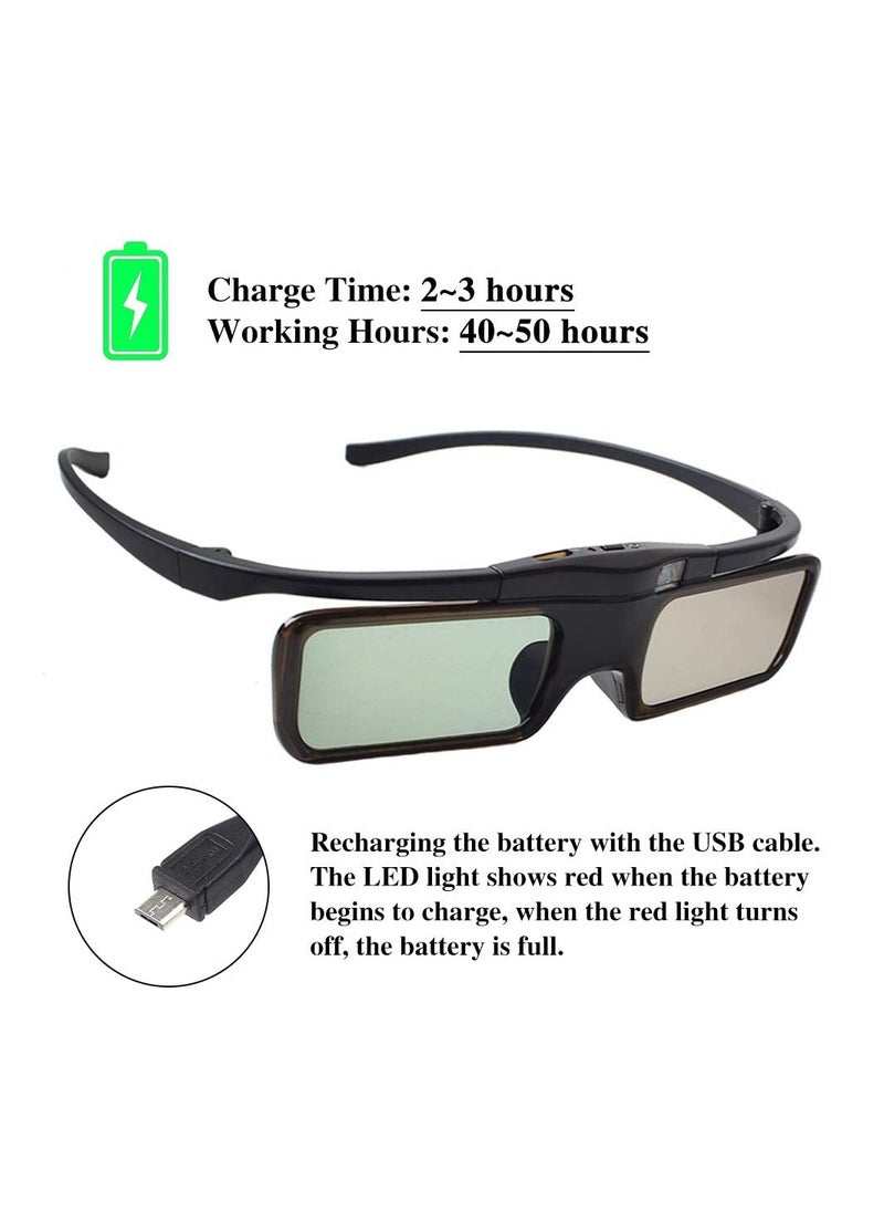 KASTWAVE - Rechargeable Active Shutter RF 3D Glasses, DELFINO RF 3D Glasses for Sony Epson Toshiba Sharp, Compatible with TDG-BT500A, SSG-5100GB, AN3DG40 - Image 1