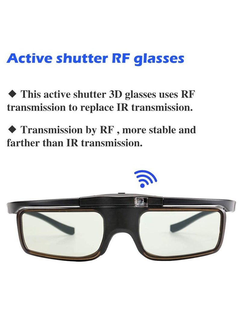 KASTWAVE - Rechargeable Active Shutter RF 3D Glasses, DELFINO RF 3D Glasses for Sony Epson Toshiba Sharp, Compatible with TDG-BT500A, SSG-5100GB, AN3DG40 - Image 1