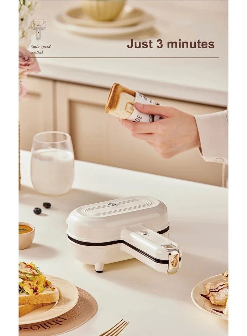 Afc 700W Premium Sandwich Maker & Toaster, White, Automatic Temperature Control, Smart LED Indicator, Non-stick Coating - Image 4