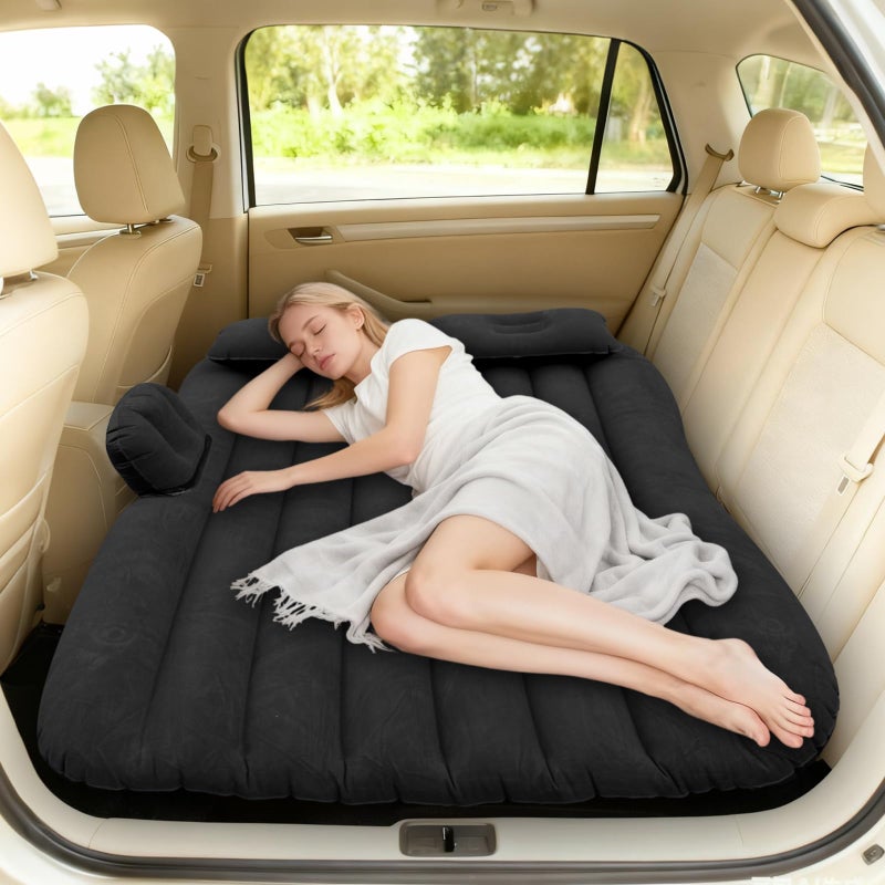 Onirii Inflatable Car Air Mattress Back Seat Bed with Air Pump,53 "x 32.6" Portable Thickened Car Travel Camping Sleeping Air Mattress Blow Up Bed for Car Universal SUV - Image 1
