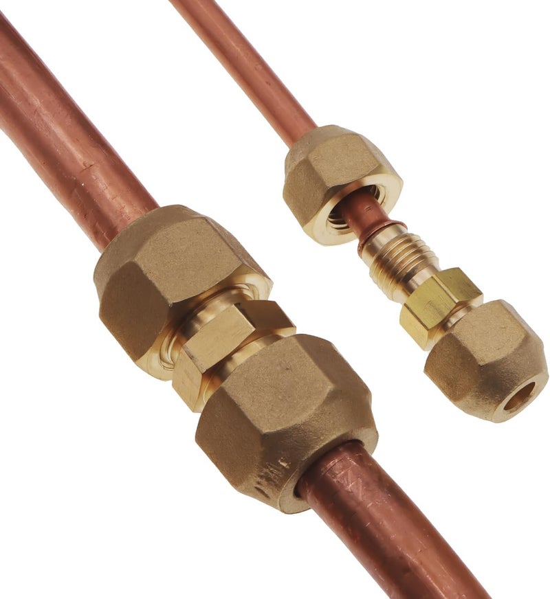 METER STAR Air Conditioning Copper Pipe Extension -1/4" and 1/2" Flare Nut, Joint Double Connector, Intermediate Connection Head, Free Welding, Fits 1/4" and 1/2" Diameter Tubes - Image 2