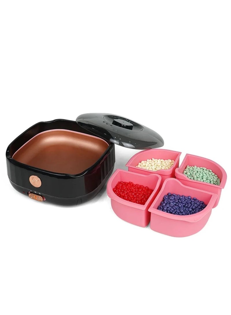 Viva Electric Black - Rose Gold Wax Warmer with 4 Silicone Pots – Professional Multi-Wax Heater | SM-5001A - Image 4
