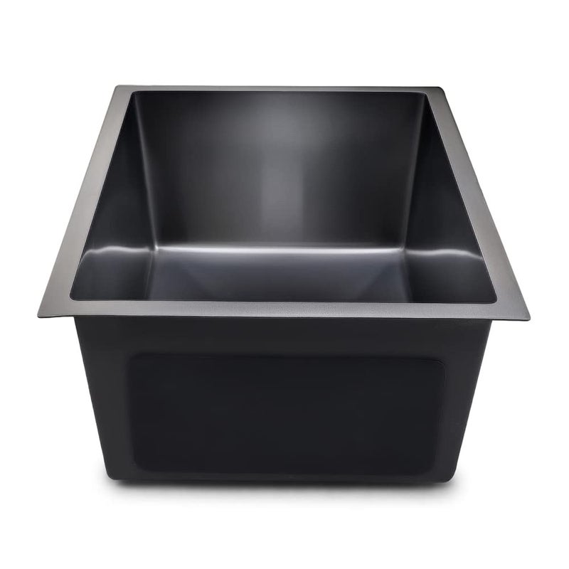 Messina Messina Premium Handmade 24x18x10 Undermount Stainless Steel Kitchen Sink with Matte Finish Durable Deep Single Bowl Design with Black Dispenser - Image 5
