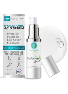 Skin Perfection 100 Pure Hyaluronic Acid Gel Serum Hydrator Look Younger with AntiAging HA by Plumping Up Moisturizing Boosting Volume Filler Parabenfree Skin Perfection 1 ounce 