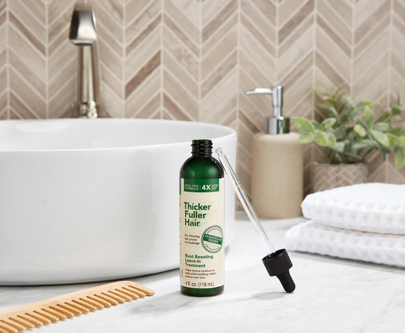 Thicker Fuller Hair Root Boosting Leave-In Treatment - Leave In Hair Treatment - Natural Volume Builder - Moisturizing Scalp Treatment - 4 oz - Image 4