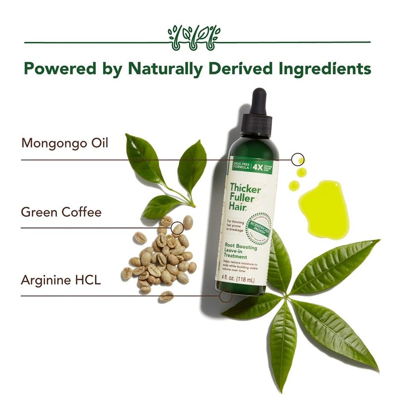 Thicker Fuller Hair Root Boosting Leave-In Treatment - Leave In Hair Treatment - Natural Volume Builder - Moisturizing Scalp Treatment - 4 oz - Image 2