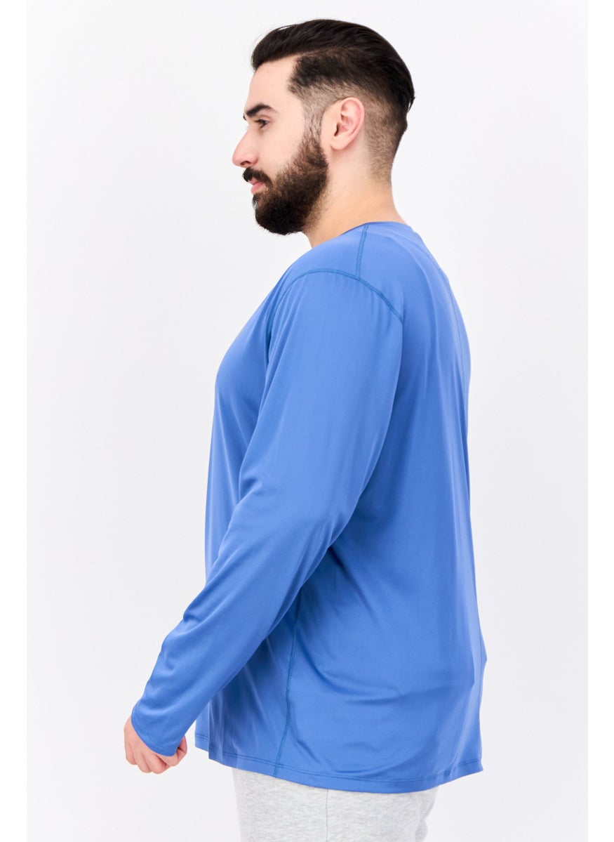 Asics - Men Sportswear Fit Brand Long Sleeves Training T-Shirt, Blue - Image 1