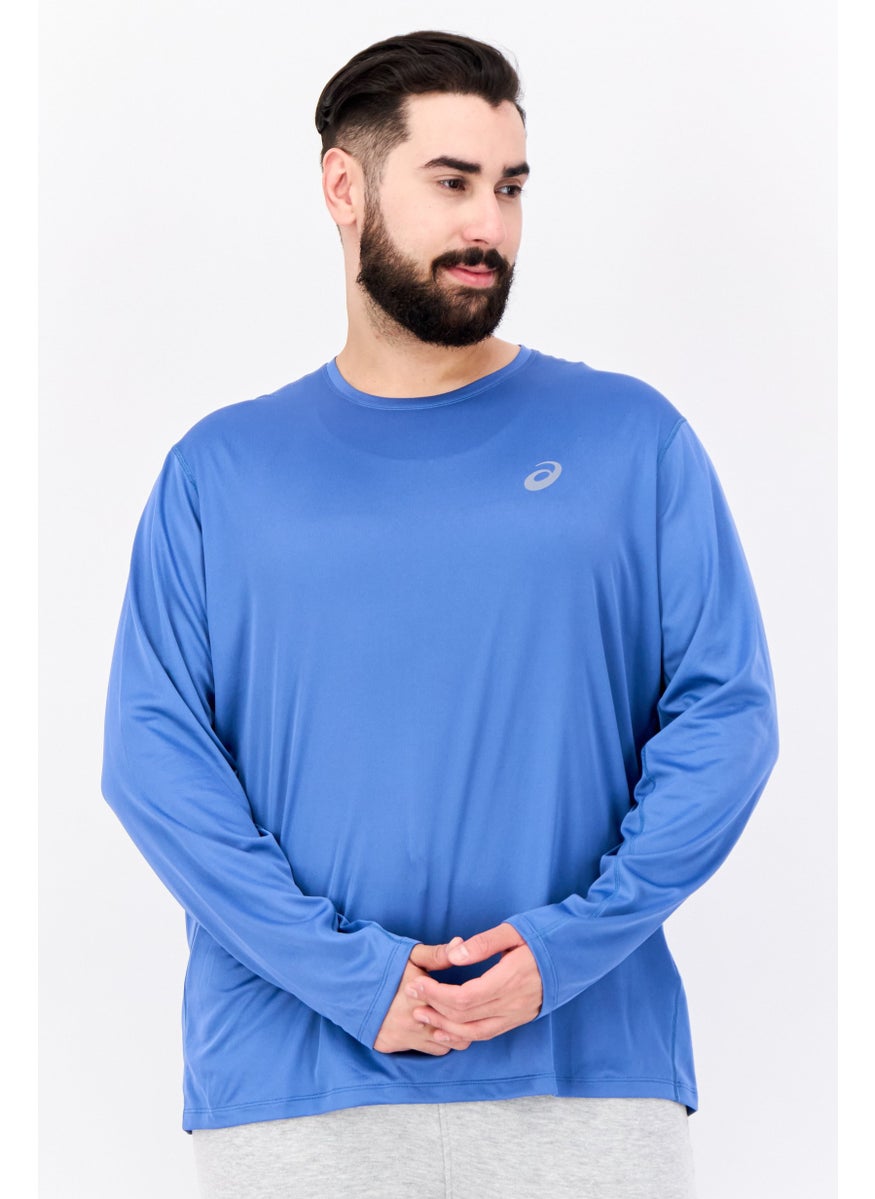 Asics - Men Sportswear Fit Brand Long Sleeves Training T-Shirt, Blue - Image 1