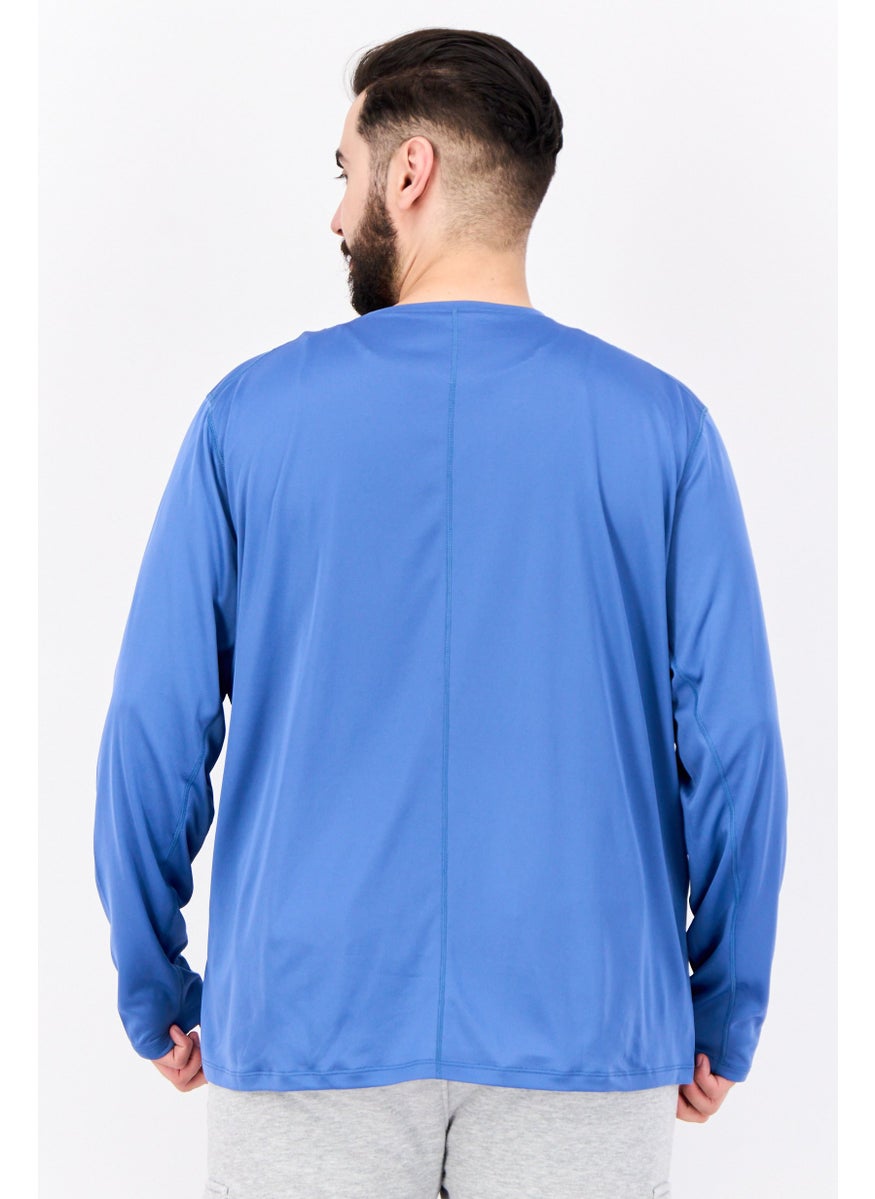 Asics - Men Sportswear Fit Brand Long Sleeves Training T-Shirt, Blue - Image 1