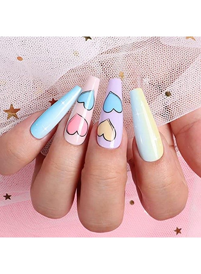 BTArtbox Coffin Nails Long Fake Nails Clear Acrylic Nails Coffin Shaped Ballerina Nails Tips Btartbox 500Pcs Full Cover False Nail Artificial Nails With Case For Nail Salons And Diy Nail Art 10 Sizes - Image 5