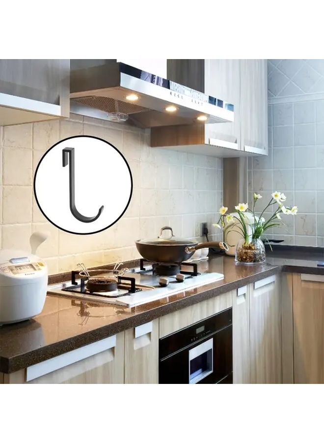 5 PCS Black Metal Clip On Shelving Hooks Screw Free Kitchen Wall Storage - Image 5