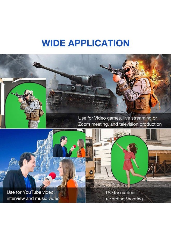 Yesker Chromakey Green Screen Chromakey Blue Screen 5ft x 6.5ft 2-in-1 Collapsible Backdrop Reversible Background Panel Photo Video Studio Chroma-Key Blue/Green - Image 4