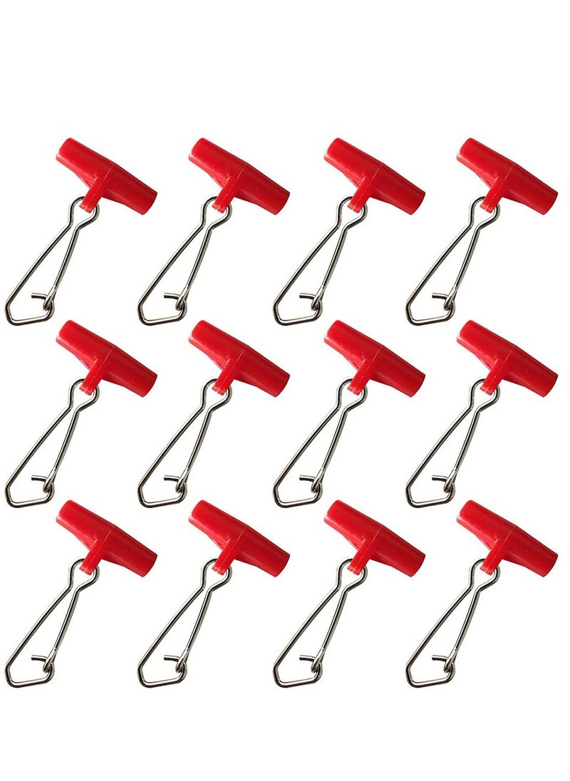Generic 40 Pcs T-Shaped Fishing Line Sinkers with Duo Lock Snaps - Durable Clips for Sea Fishing, Easy to Use, Red  - Image 1