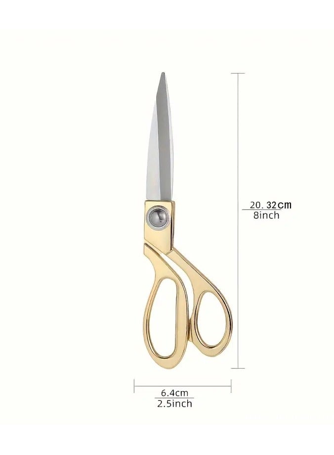 سيلكا مقص خياطة الأقمشة المحترفة بطول 20.32 سم من الفولاذ المقاوم للصدأ عالي الجودة للخياطة والتصميم والملابس ذهبي - Image 2