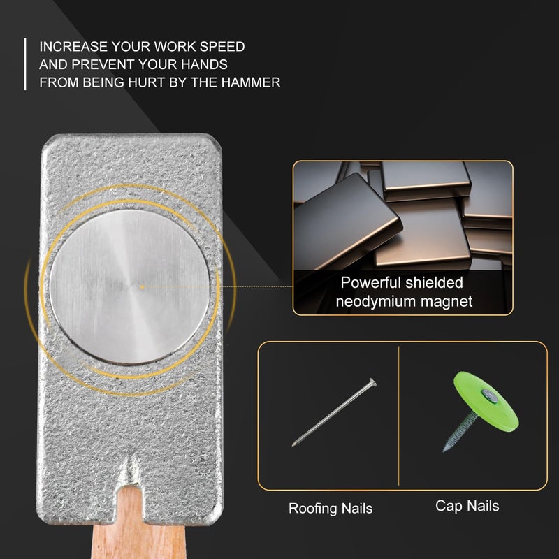 Holdly Magnetic Roofing Hammer, Multifunctional Magnet Roofing Hatchet,A Magical Roofing Tool for Quick Installation of Roofing Nails and Felt Hats - Image 2