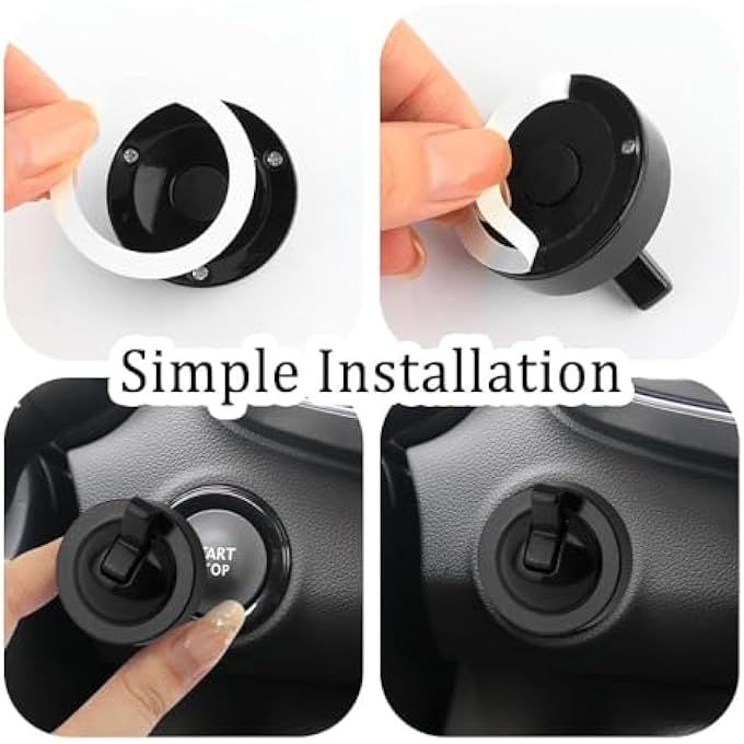TERRIFI Car Starter Button Cover Push To Start Button Protector For Car  Motorcycle Universal Easy Install Durable Accessory For Interior Decoration Black - Image 5
